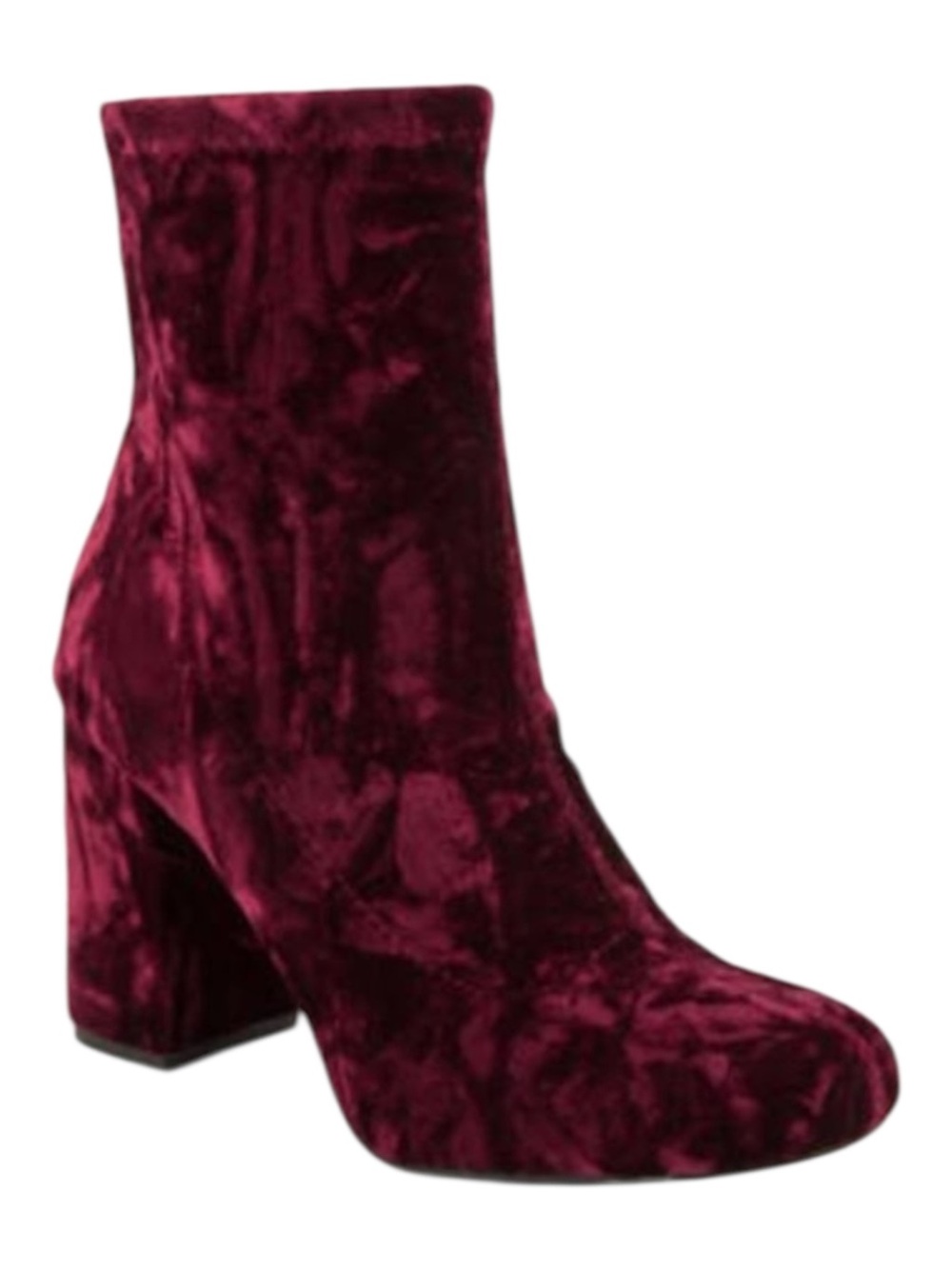 MIA Ankle Boots Crushed Red Velvet Wrapped Block Heel Women’s Size 8.5